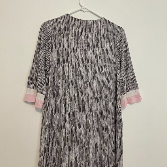 SIMPLY VERA VERA WANG 1/2 Sleeve "Maxi" Caftan Gray White Long Nightgown Pajamas - Picture 15 of 16